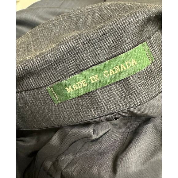 Ralph Lauren Men's Navy Blue Grey Wool Cashmere Blend Blazer Jacket Size 44L - Picture 5 of 13